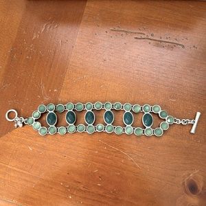 Lucky Brand Green & Silver Statement Bracelet